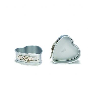 2 قالب كيك قلب قفل  silver patisse