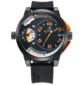  ساعة Weide Black Army Military Quartz Sport Wrist Watch - Orange