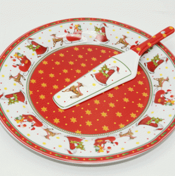 صحن كيك مع كف كرسمس 35116