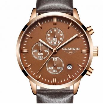 ساعة رسمية رجالية  من جوانكن جلد , اللون البني