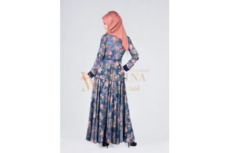 فستان Alvina 4355  - 42 - ازرق/مورد