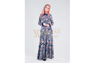 فستان Alvina 4355  - 42 - ازرق/مورد