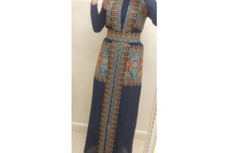 فستان مطرز - S - Dark Blue