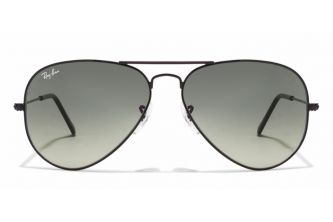 Ray-Ban Sunglasses RB 3025 Aviator Black Frame with Gray Gradient lens - رمادي