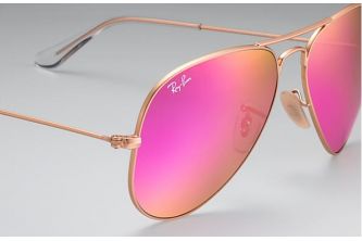 Ray-Ban Sunglasses RB 3025 Aviator Gold Frame with Orange PinkLens - زهري