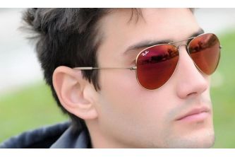 Ray-Ban Sunglasses RB 3025 Aviator Bronze Frame with Red Mirror Lens - احمر