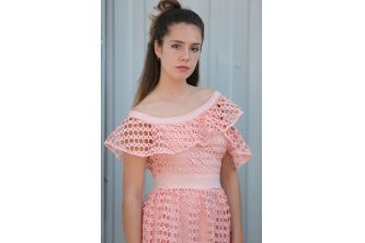 فستان نفاش - L - light pink