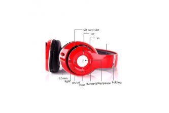 سماعات ستيريرو  (لاسلكي)  هيد فون  Stereo Headphone - احمر