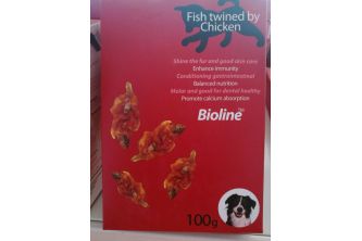 قطع الدجاج للتدريب الكلاب bioline fish twined by chicken
