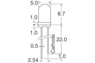 ليد اضاءة 5 مم  ضوء ابيض ناصع - للمشاريع والاجهزة الالكترونية[عدد 50 ليد] 