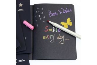  نوتة الرسم الليلية باللون الأسود 