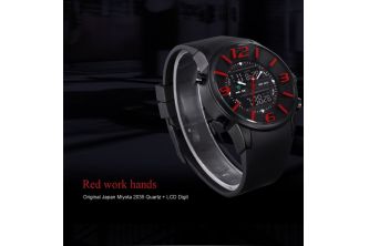 ساعة Weide Analog Digital Black Red Watch