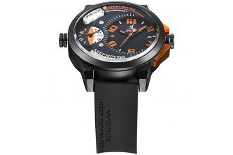  ساعة Weide Black Army Military Quartz Sport Wrist Watch - Orange
