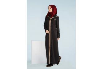 جلباب  ألفينا 17-1010 صيفي لون اسود - نمرة 44