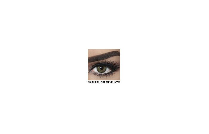 زوج عدسات لاصقة تجميلية من بيلا - natural green yellow - اخضر