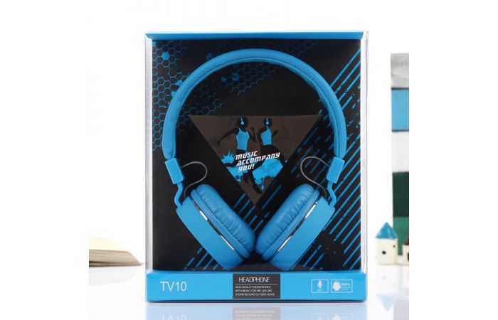 سماعة رأس ستيريو Headphone MUSIC Tv10  - ازرق