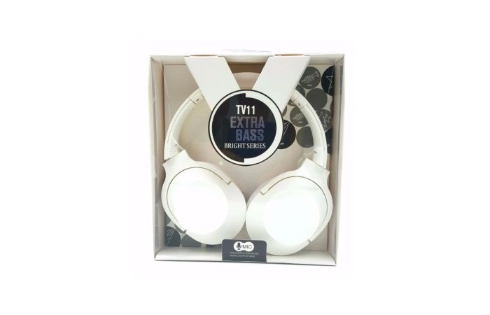 سماعة راس ستيريو Headphone EXTRABASS Tv11 - ابيض