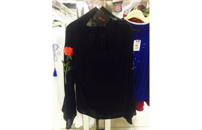بلوزه كم طويل - xl - اسود 