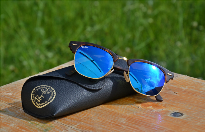 نظارة باطار علوي عريض Ray-Ban Sunglasses RB3016  - ازرق