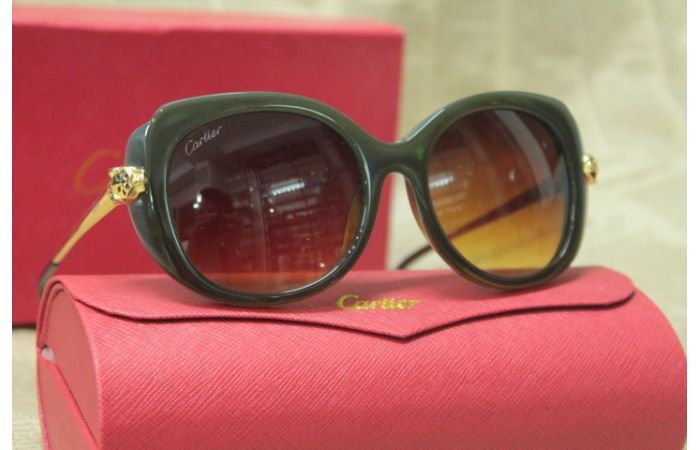  نظارة Cartier Panthere Wild ESW00053 Sunglasses - بني