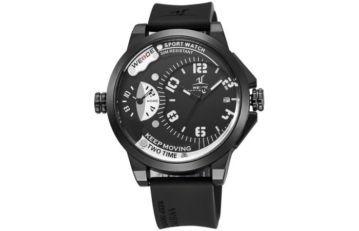  ساعة Weide  Black Army Military Quartz Sport Wrist Watch - Black
