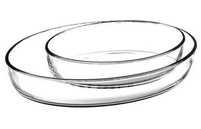 P-Bache PA-159033 Set of 2 Piece Oval Tray - Transparent
