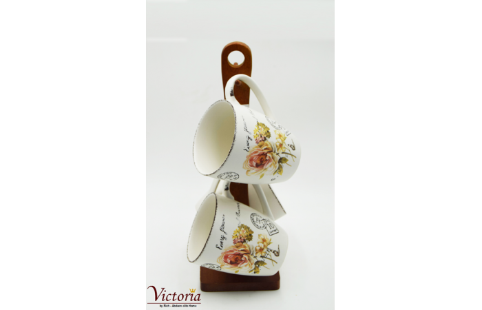 طقم4مغ ستاند خشب Victoria